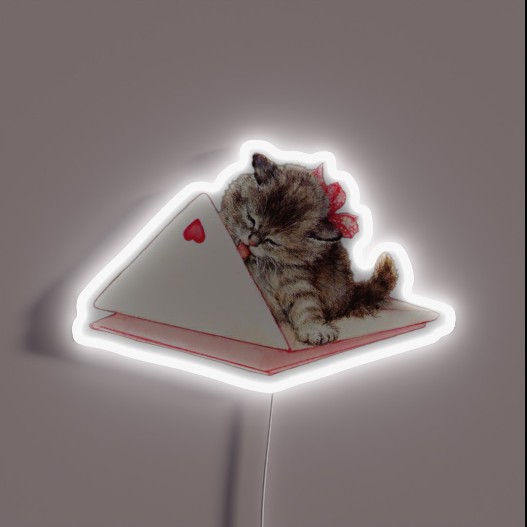 Valentine S Day Cat RGB Neon Sign Valentine S Day Cat RGB Neon Sign