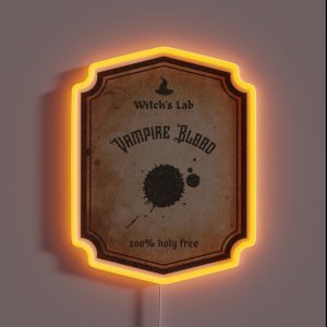 Vampire Blood Halloween Label Light Vertical RGB Neon Sign Vampire Blood Halloween Label Light Vertical RGB Neon Sign