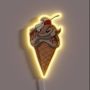 Vanilla Bean Snake Cone RGB Neon Sign