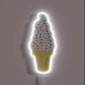 Vanilla Ice Cream Cone RGB Neon Sign Vanilla Ice Cream Cone RGB Neon Sign
