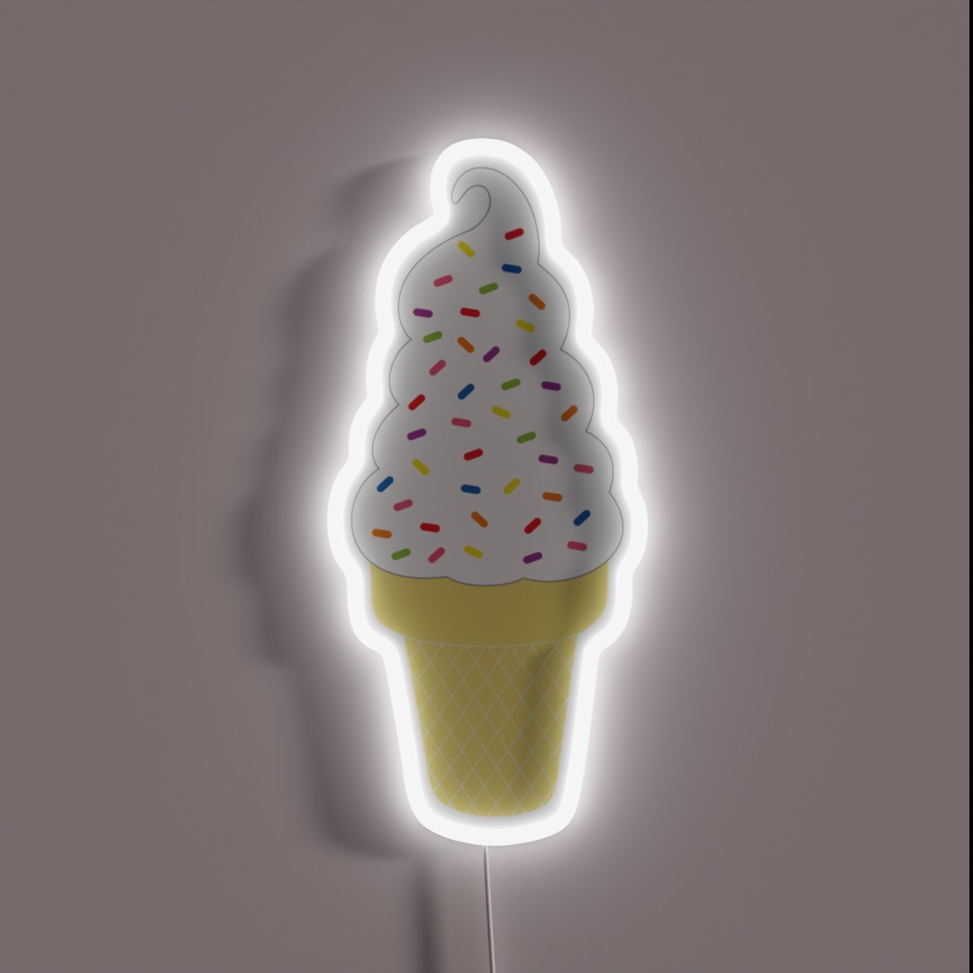 Vanilla Ice Cream Cone RGB Neon Sign Vanilla Ice Cream Cone RGB Neon Sign