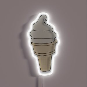 Vanilla Ice Cream Cone RGB Neon Sign Vanilla Ice Cream Cone RGB Neon Sign