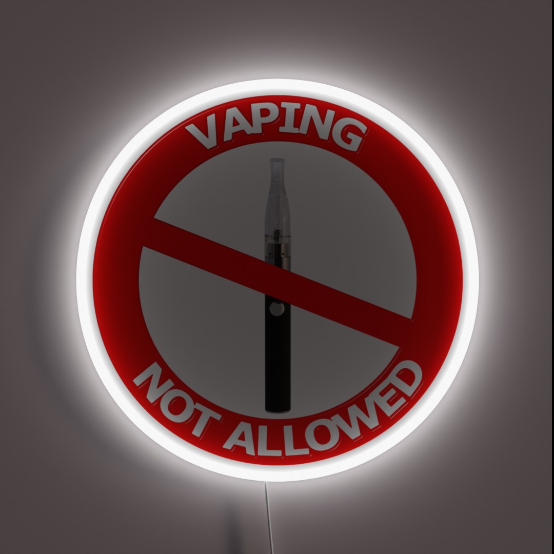 Vaping Not Allowed Sign RGB Neon Sign Vaping Not Allowed Sign RGB Neon Sign