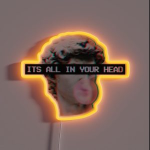 Vaporwave Aesthetic Art Glitch 90s Its All In Your Head RGB Neon Sign Vaporwave Aesthetic Art Glitch 90s Its All In Your Head RGB Neon Sign
