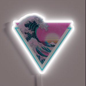 Vaporwave Aesthetic Great Wave Retro Triangle RGB Neon Sign