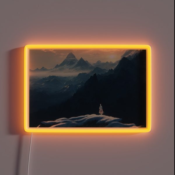 Vast Snowy Mountain Quest RGB Neon Sign