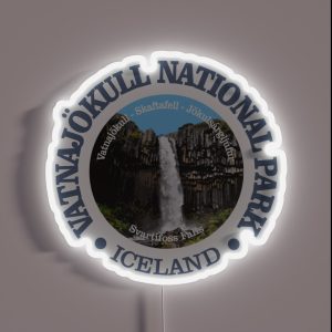 Vatnajokull National Park NP RGB Neon Sign
