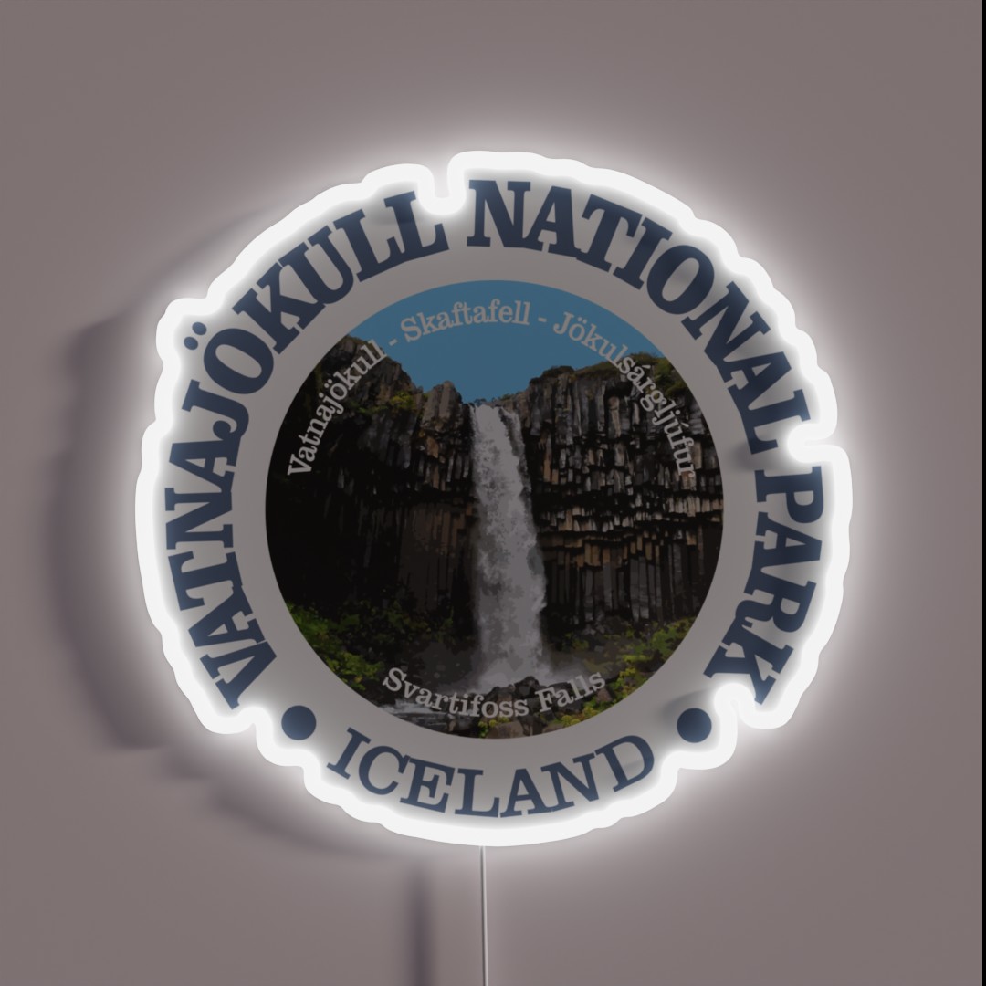 Vatnajokull National Park NP RGB Neon Sign Vatnajokull National Park NP RGB Neon Sign