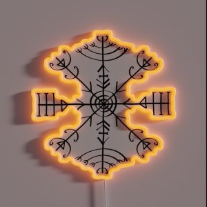 Veldismagn Icelandic Magical Binding Rune Protection Lucky Charm RGB Neon Sign