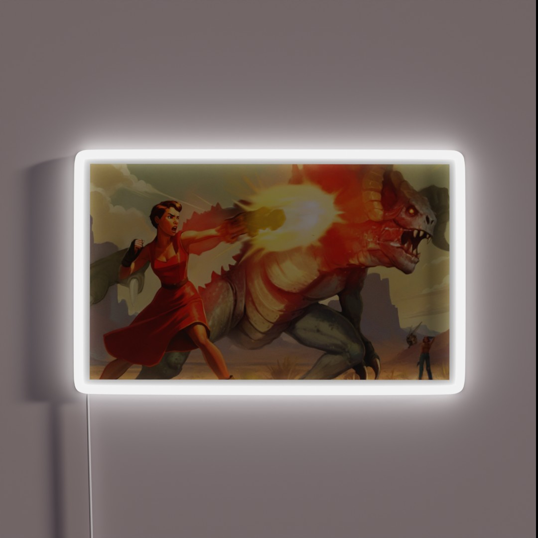 Veronica Vs Deathclaw RGB Neon Sign Veronica Vs Deathclaw RGB Neon Sign