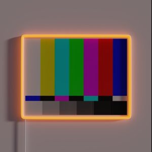 VHS Glitch TV Test Pattern RGB Neon Sign