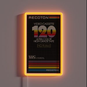 VHS Recoton T 120 HQ RGB Neon Sign VHS Recoton T 120 HQ RGB Neon Sign