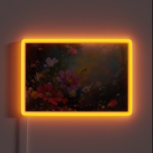 Vibrant Floral Design RGB Neon Sign