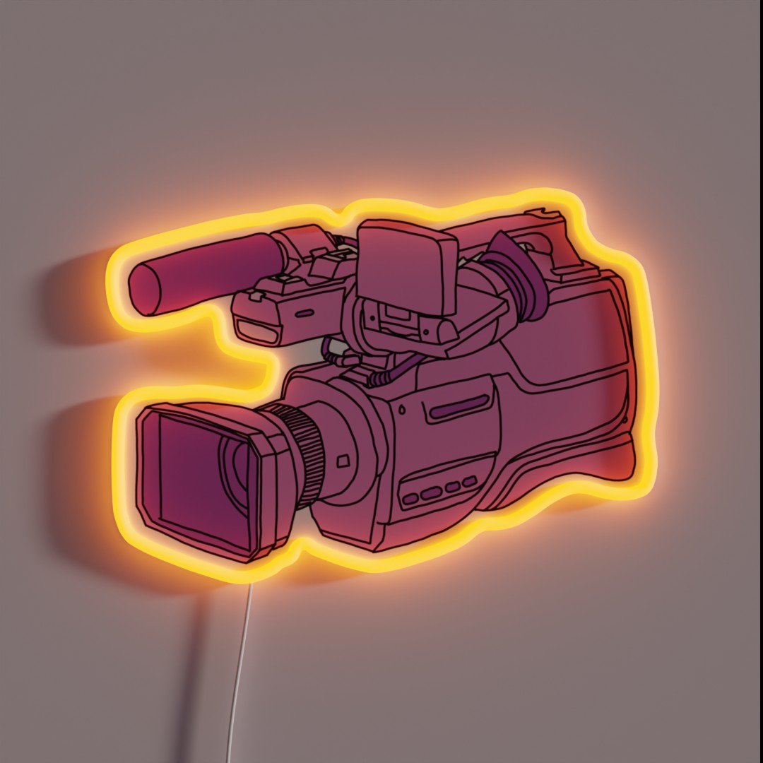 Video Camera Pink RGB Neon Sign Video Camera Pink RGB Neon Sign