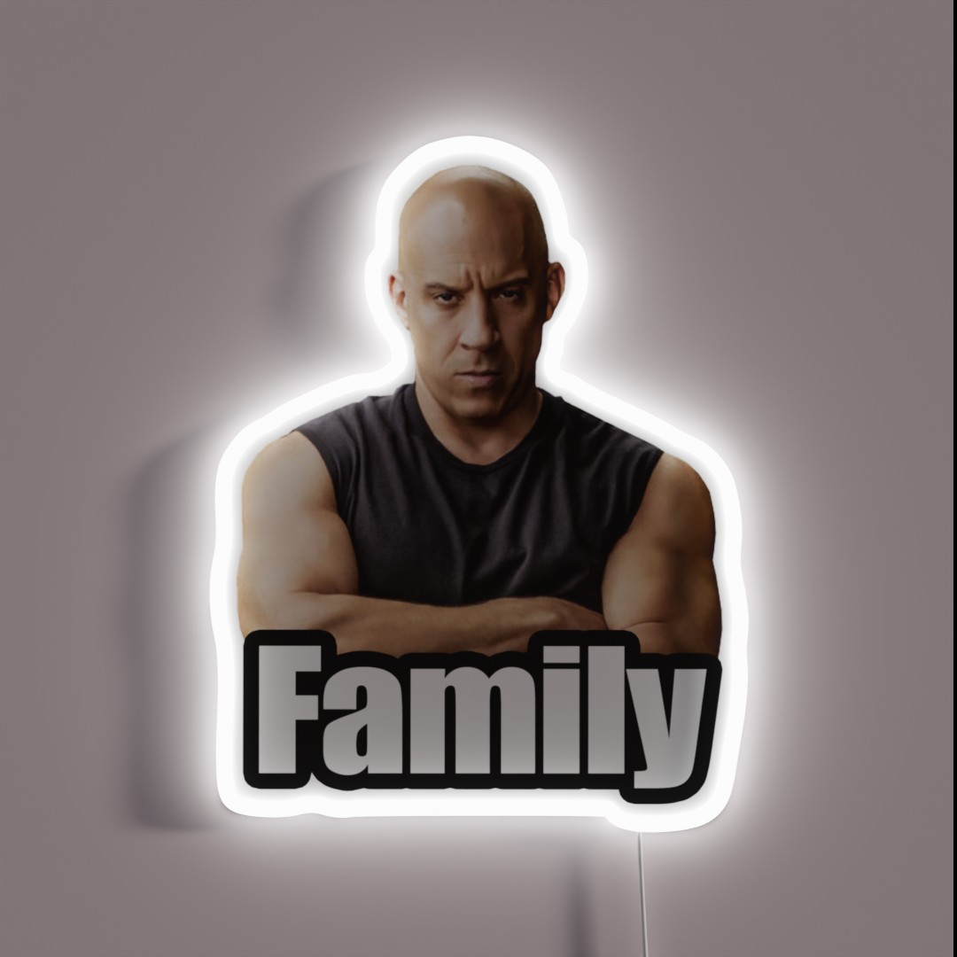 Vin Diesel Family Meme RGB Neon Sign Vin Diesel Family Meme RGB Neon Sign