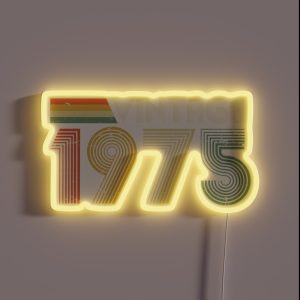 Vintage 1975 50th Birthday Gift Distressed Design RGB Neon Sign Vintage 1975 50th Birthday Gift Distressed Design RGB Neon Sign