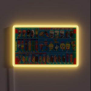 Vintage 2000s Ice Cream Truck Menu RGB Neon Sign