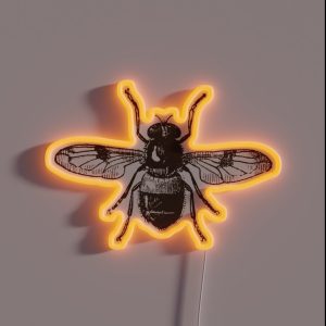 Vintage Bee Dark Academia Brown And Cream RGB Neon Sign Vintage Bee Dark Academia Brown And Cream RGB Neon Sign