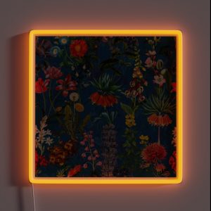 Vintage Blue Springflower Meadow Botanical Night Garden RGB Neon Sign Vintage Blue Springflower Meadow Botanical Night Garden RGB Neon Sign