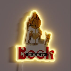 Vintage Bock Beer Brewey Gnomes RGB Neon Sign