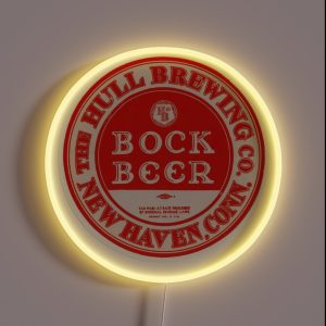 Vintage Bock Beer The Hull Brewing Company New Haven Connecticut RGB Neon Sign