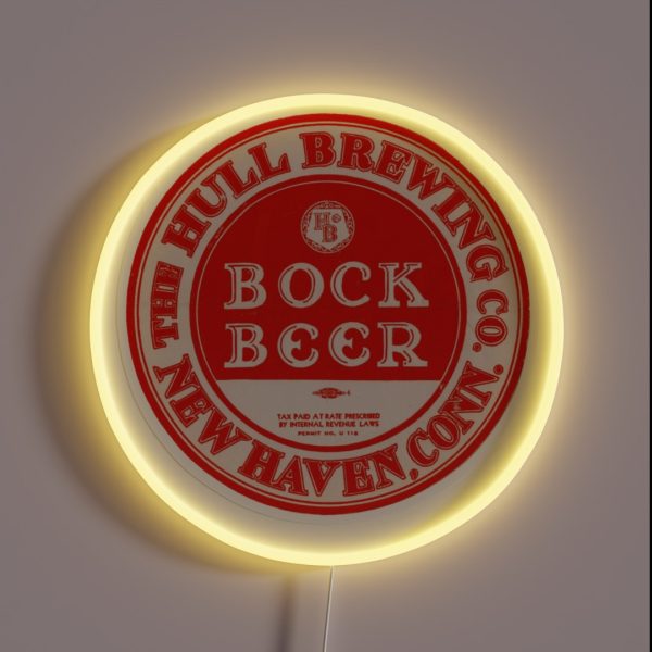 Vintage Bock Beer The Hull Brewing Company RGB Neon Sign