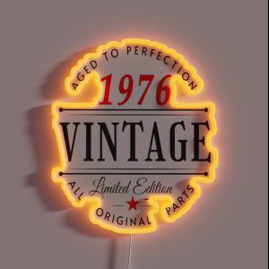 Vintage Born In 1976 RGB Neon Sign