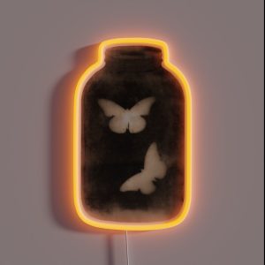 Vintage Butterflies In A Jar RGB Neon Sign Vintage Butterflies In A Jar RGB Neon Sign