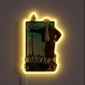 Vintage Calavera Oaxaca Mexico RGB Neon Sign