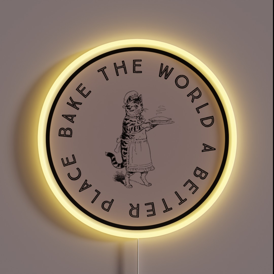 Vintage Cat Baking Retro Art RGB Neon Sign Vintage Cat Baking Retro Art RGB Neon Sign