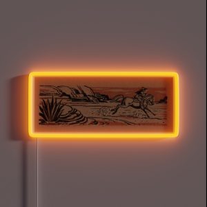 Vintage Cowboy Lanscape RGB Neon Sign