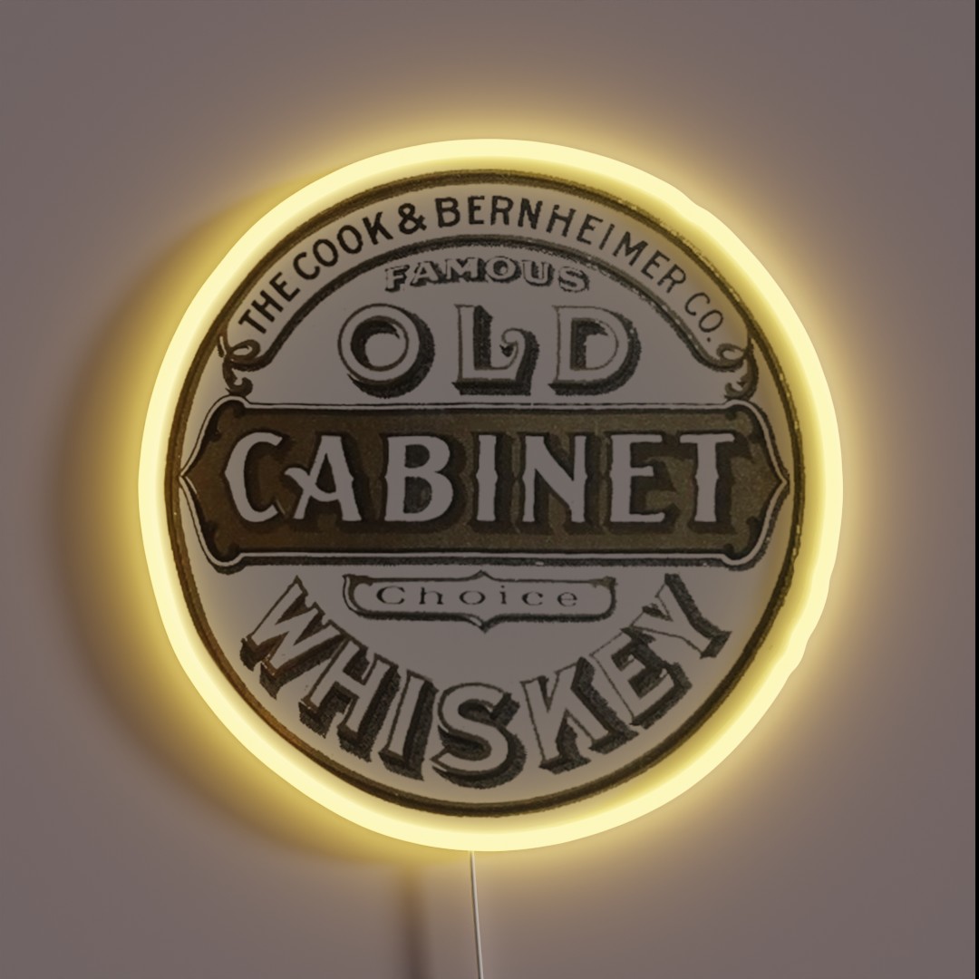 Vintage Famous Old Cabinet Whiskey RGB Neon Sign Vintage Famous Old Cabinet Whiskey RGB Neon Sign