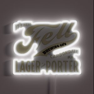 Vintage Fell Brewing Company Lager And Porter Beer Carbondale Pennsylvania RGB Neon Sign Vintage Fell Brewing Company Lager And Porter Beer Carbondale Pennsylvania RGB Neon Sign