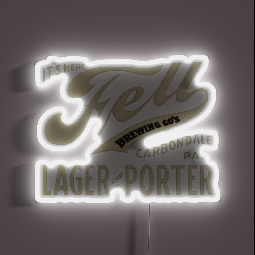 Vintage Fell Brewing Company Lager And Porter RGB Neon Sign Vintage Fell Brewing Company Lager And Porter RGB Neon Sign