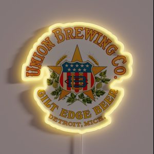 Vintage Gilt Edge Beer Unioin Brewing Co Detroit Michigan RGB Neon Sign
