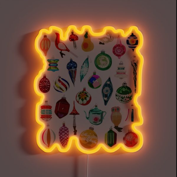 Vintage Glass Ornaments RGB Neon Sign