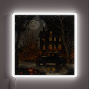 Vintage Halloween Night 1920 S Inspired Model T RGB Neon Sign Vintage Halloween Night 1920 S Inspired Model T RGB Neon Sign