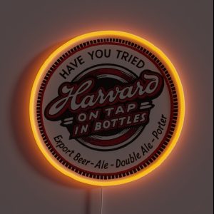 Vintage Harvard Export Beer Ale Double Ale Porter Harvard Brewing Co Lowell Mass RGB Neon Sign