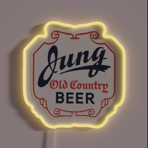 Vintage Jung Old Country Beer Jung Brewing Milwaukee Wisconsin RGB Neon Sign Vintage Jung Old Country Beer Jung Brewing Milwaukee Wisconsin RGB Neon Sign