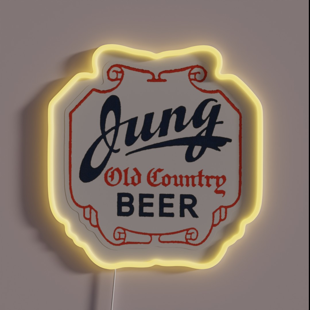 Vintage Jung Old Country Beer Jung Brewing RGB Neon Sign Vintage Jung Old Country Beer Jung Brewing RGB Neon Sign