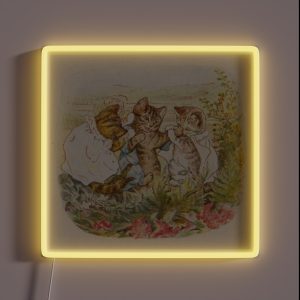 Vintage Kitten Illustration RGB Neon Sign Vintage Kitten Illustration RGB Neon Sign