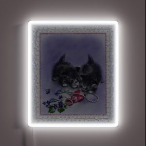 Vintage Kittens And Antique Pearls RGB Neon Sign