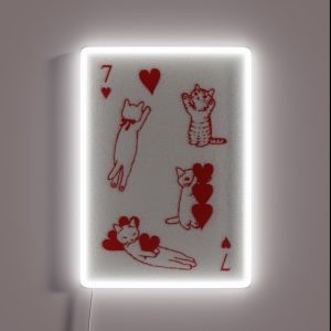 Vintage Kittens Playing Card RGB Neon Sign