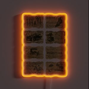 Vintage Labels RGB Neon Sign
