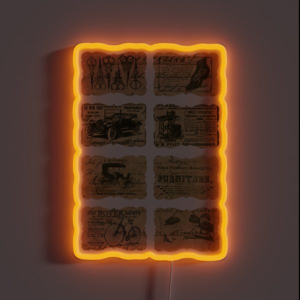 Vintage Labels RGB Neon Sign