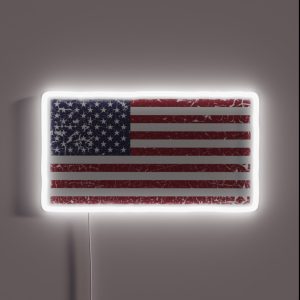 Vintage Look Stars And Stripes American Flag RGB Neon Sign Vintage Look Stars And Stripes American Flag RGB Neon Sign