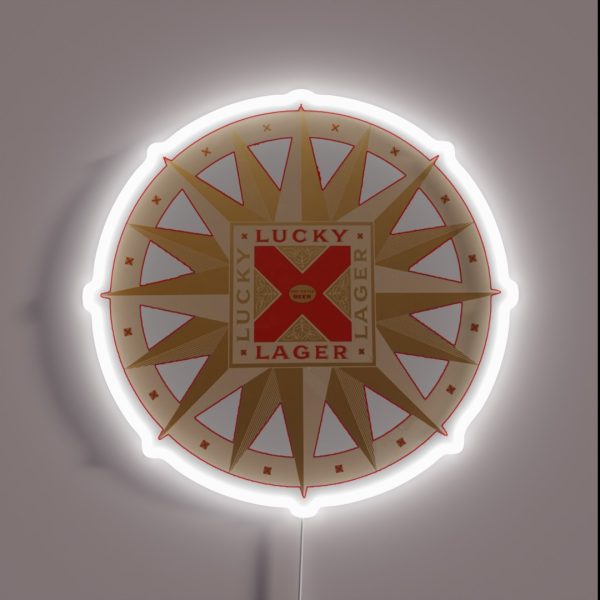 Vintage Lucky Lager General Brewing Co San RGB Neon Sign