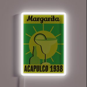 Vintage Margarita Cocktails Retro Drink Art Glasses Parties Summertime RGB Neon Sign