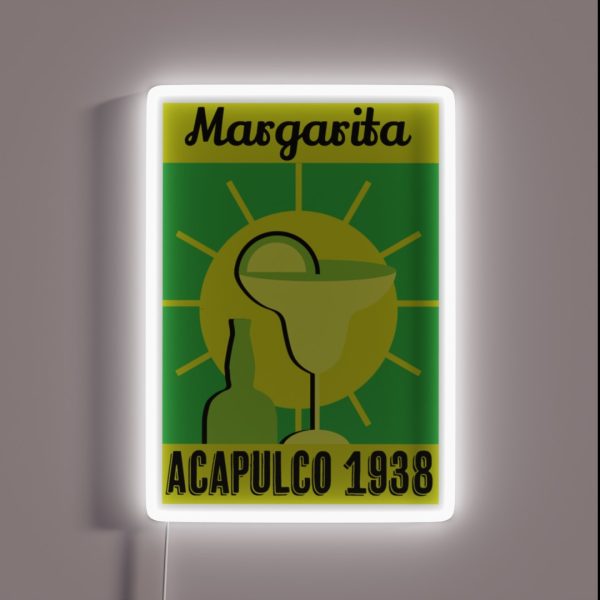 Vintage Margarita Cocktails Retro Drink Art RGB Neon Sign