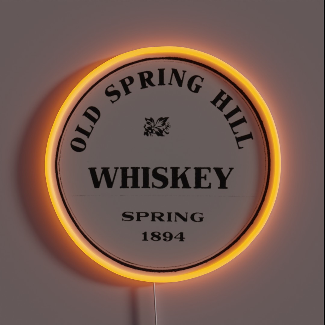 Vintage Old Spring Hill Whiskey Spring 1894 RGB Neon Sign Vintage Old Spring Hill Whiskey Spring 1894 RGB Neon Sign